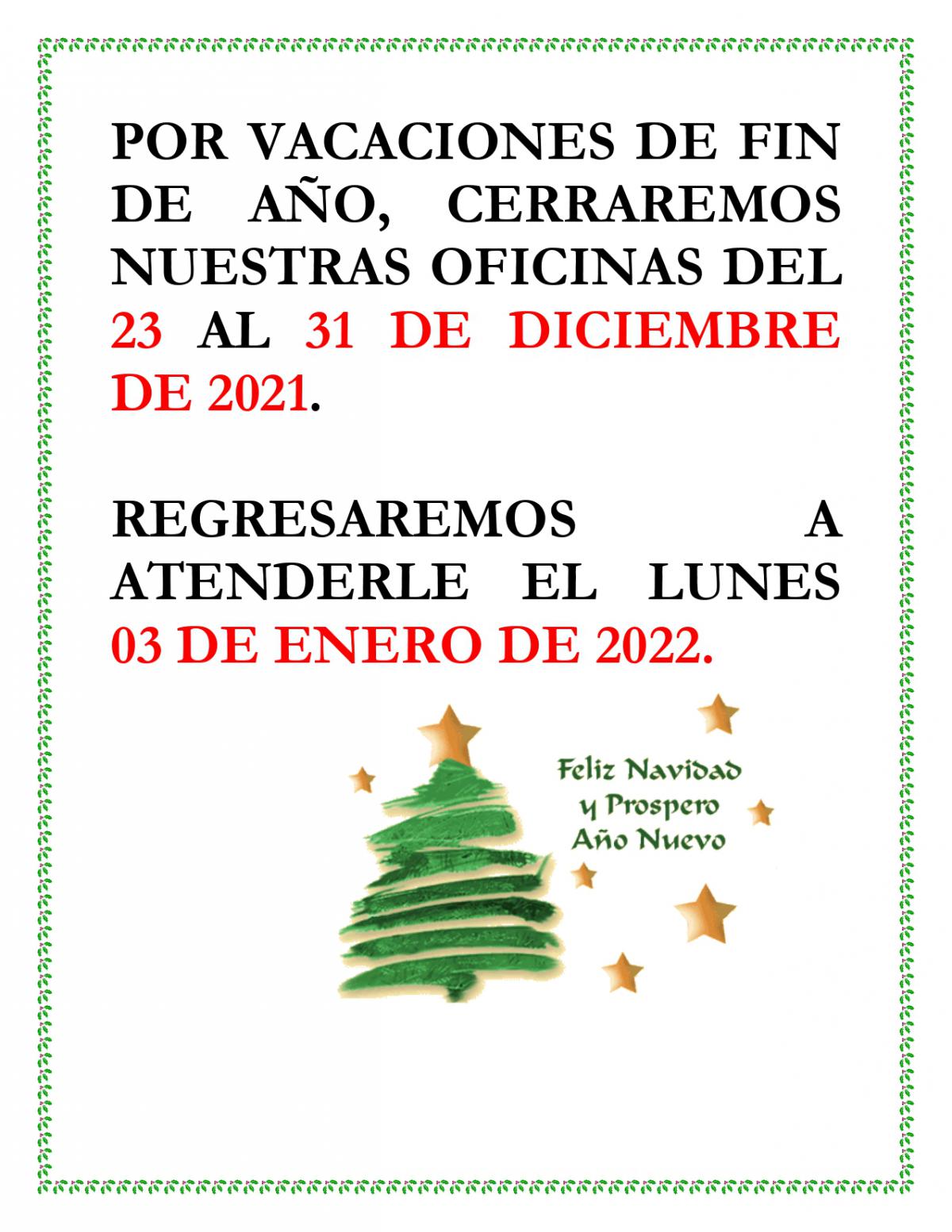 CERRADO FIN DE AÑO 2021