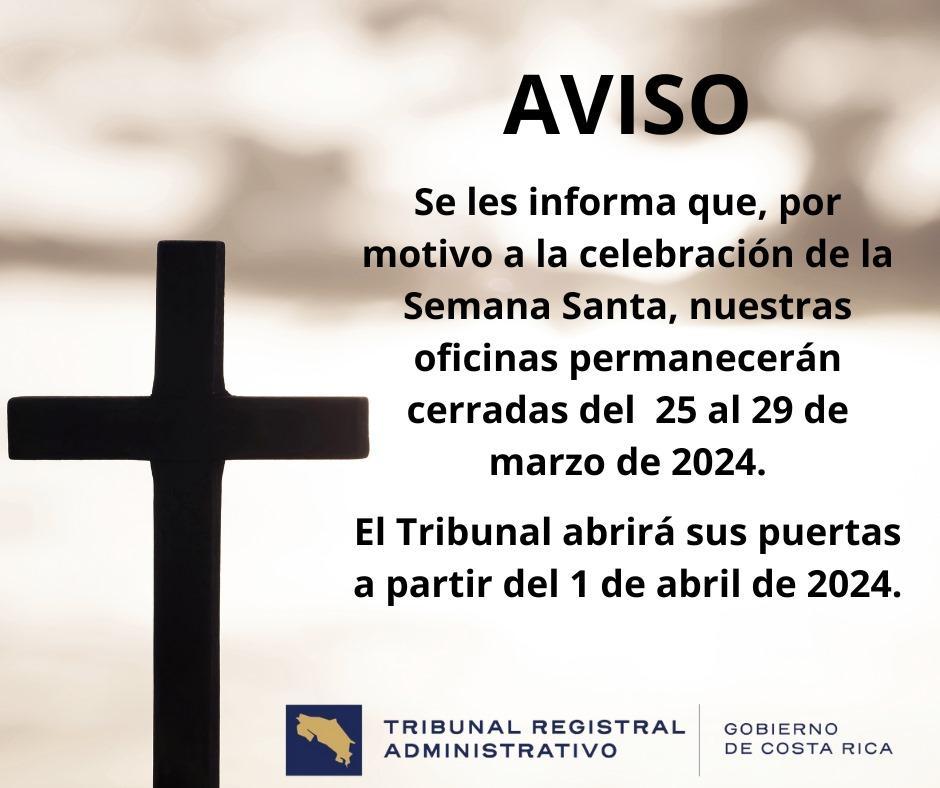 Cierre Oficinas Semana Santa 2024
